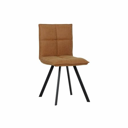 KD AMERICANA Wesley Modern Leather Dining Chair with Metal Legs, Light Brown KD3034435